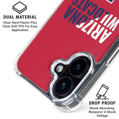 University of Arizona Wildcats Logo Split Red iPhone 16 Clear Case