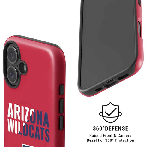 University of Arizona Wildcats Logo Split Red iPhone 16 Magsafe Impact Case