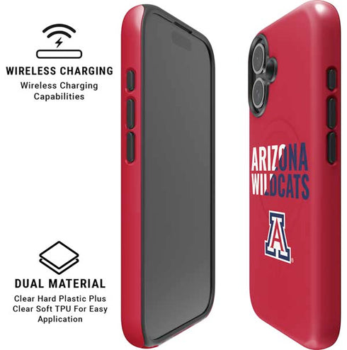University of Arizona Wildcats Logo Split Red iPhone 16 Magsafe Impact Case