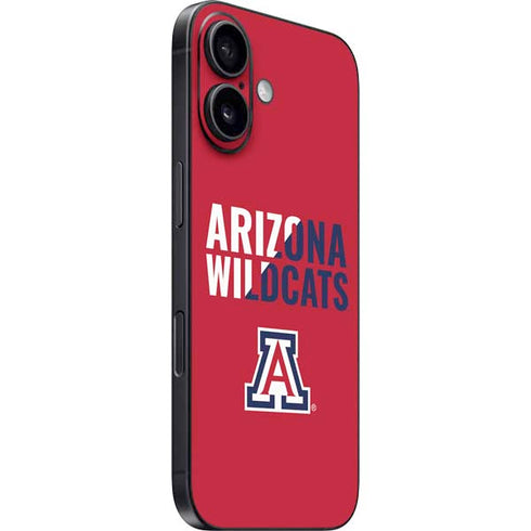 University of Arizona Wildcats Logo Split Red iPhone 16 Plus Skin