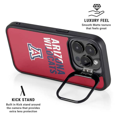University of Arizona Wildcats Logo Split Red iPhone 16 Pro Kickstand Case