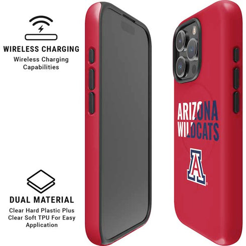 University of Arizona Wildcats Logo Split Red iPhone 16 Pro Magsafe Impact Case