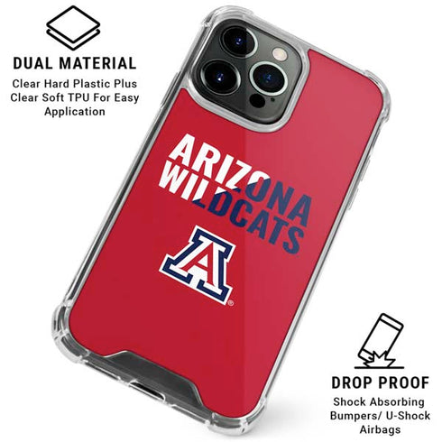 University of Arizona Wildcats Logo Split Red iPhone 16 Pro Max Clear Case