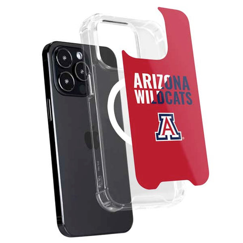 University of Arizona Wildcats Logo Split Red iPhone 16 Pro Max MagSafe Case