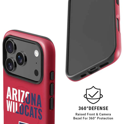 University of Arizona Wildcats Logo Split Red iPhone 17 Pro Magsafe Impact Case