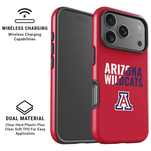 University of Arizona Wildcats Logo Split Red iPhone 17 Pro Magsafe Impact Case