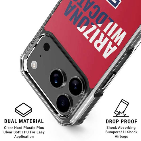 University of Arizona Wildcats Logo Split Red iPhone 17 Pro Max Clear Case