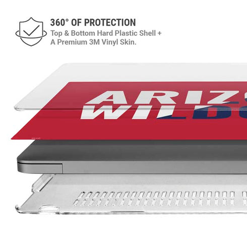University of Arizona Wildcats Logo Split Red MacBook Pro 14in (2021-24) Case plus Skin