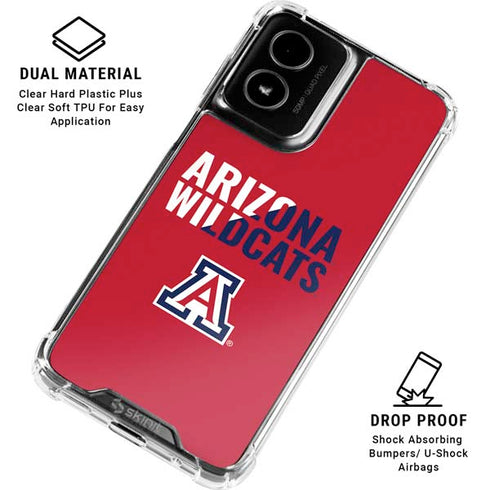 University of Arizona Wildcats Logo Split Red Moto G Power 5G (2024) Clear Case