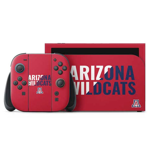University of Arizona Wildcats Logo Split Red Nintendo Switch 2 (2025) with Joy-Con Skin