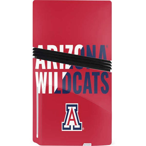 University of Arizona Wildcats Logo Split Red PS5 Pro Disk Bundle Skin