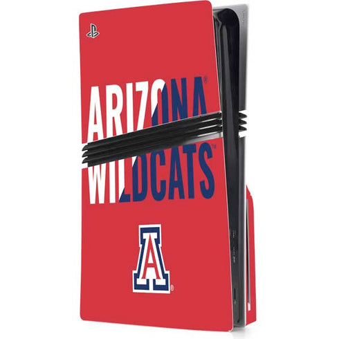 University of Arizona Wildcats Logo Split Red PS5 Pro Disk Console Skin
