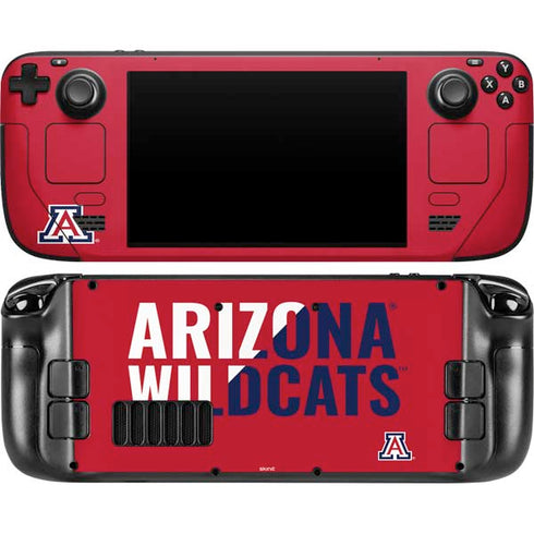 University of Arizona Wildcats Logo Split Red Steam Deck Handheld Gaming Computer OLED Skin