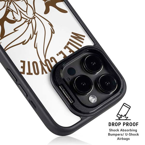 Looney Tunes Wile E Coyote Big Head iPhone 15 Pro Kickstand Case