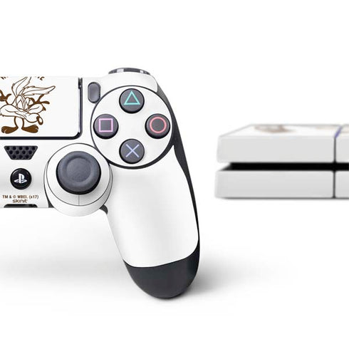Looney Tunes Wile E Coyote Big Head PS4 Console and Controller Bundle Skin