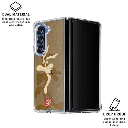 Looney Tunes Wile E Coyote Double Galaxy Z Fold7 Clear Case