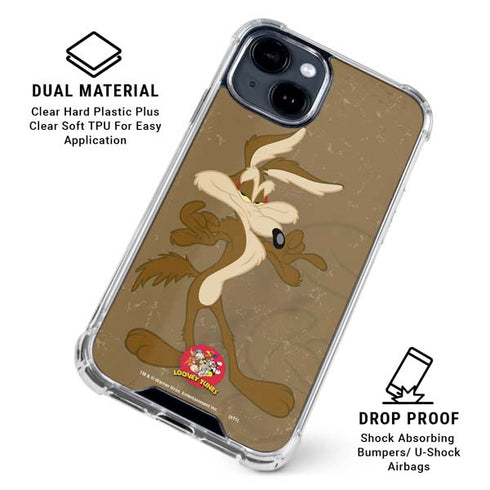 Looney Tunes Wile E Coyote Double iPhone 15 Clear Case