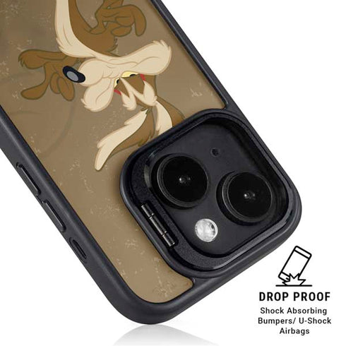 Looney Tunes Wile E Coyote Double iPhone 15 Plus Kickstand Case