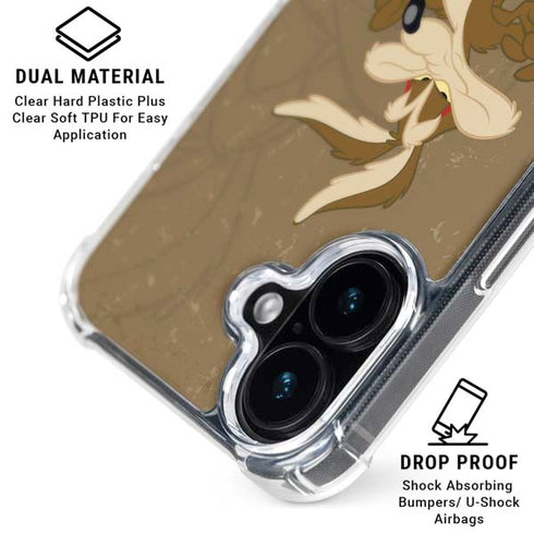 Looney Tunes Wile E Coyote Double iPhone 16 Clear Case