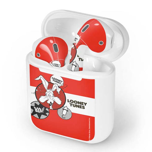 Looney Tunes Wile E Coyote Red Stripes Apple AirPods Skin