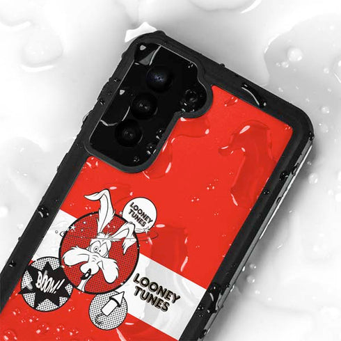 Looney Tunes Wile E Coyote Red Stripes Galaxy S24 Plus Waterproof Case