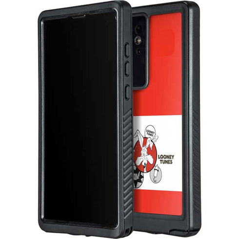 Looney Tunes Wile E Coyote Red Stripes Galaxy S24 Ultra Waterproof Case