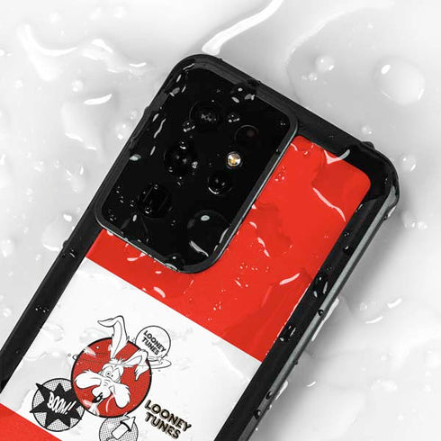 Looney Tunes Wile E Coyote Red Stripes Galaxy S24 Ultra Waterproof Case