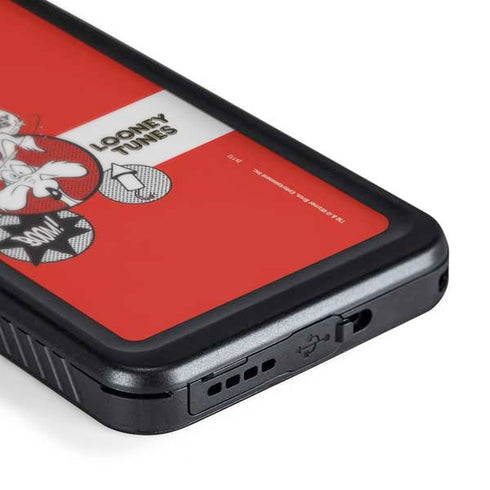 Looney Tunes Wile E Coyote Red Stripes Galaxy S24 Waterproof Case