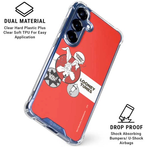 Looney Tunes Wile E Coyote Red Stripes Galaxy S25 Clear Case