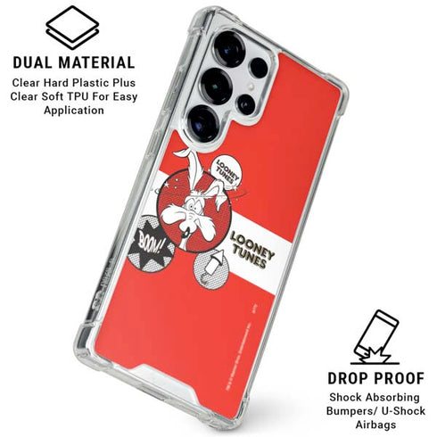 Looney Tunes Wile E Coyote Red Stripes Galaxy S25 Ultra Clear Case