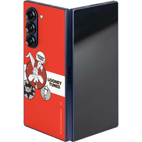 Looney Tunes Wile E Coyote Red Stripes Galaxy Z Fold6 Skin