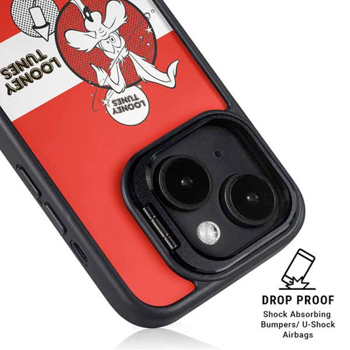 Looney Tunes Wile E Coyote Red Stripes iPhone 14 Kickstand Case