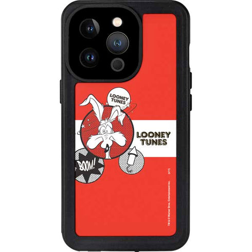 Looney Tunes Wile E Coyote Red Stripes iPhone 15 Pro Waterproof Case