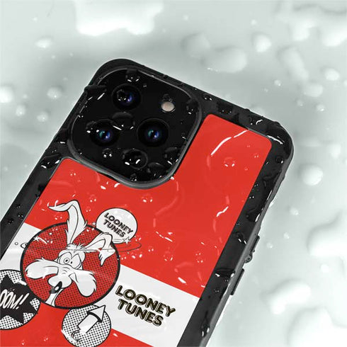 Looney Tunes Wile E Coyote Red Stripes iPhone 15 Pro Waterproof Case