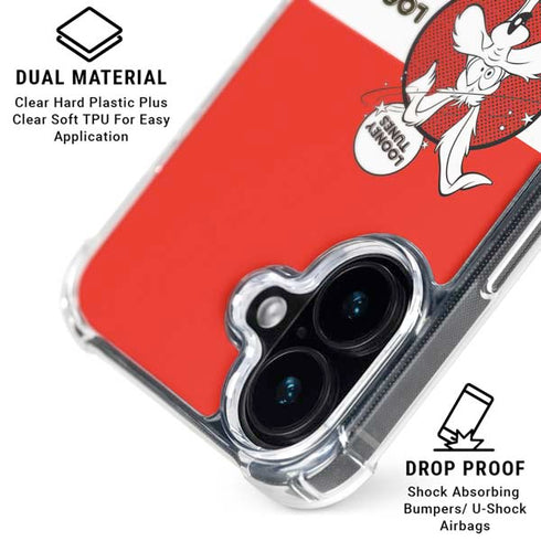 Looney Tunes Wile E Coyote Red Stripes iPhone 16 Clear Case