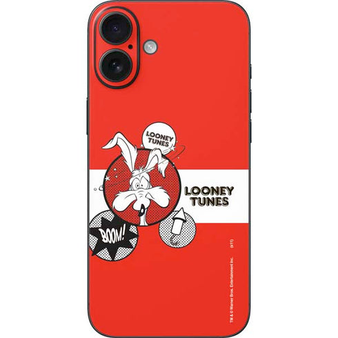 Looney Tunes Wile E Coyote Red Stripes iPhone 16 Plus Skin