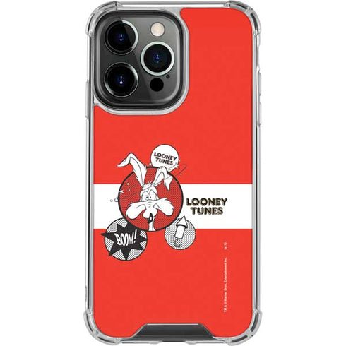 Looney Tunes Wile E Coyote Red Stripes iPhone 16 Pro Clear Case