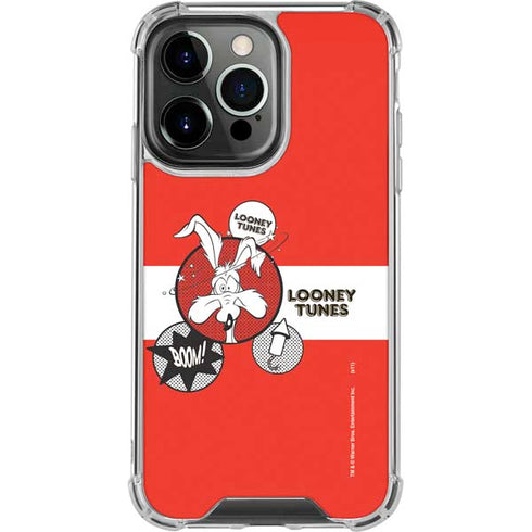 Looney Tunes Wile E Coyote Red Stripes iPhone 16 Pro Max Clear Case
