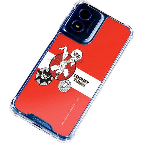 Looney Tunes Wile E Coyote Red Stripes Moto G Play 4G (2024) Clear Case