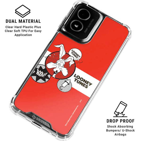 Looney Tunes Wile E Coyote Red Stripes Moto G Power 5G (2024) Clear Case