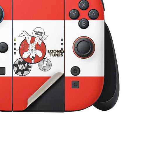 Looney Tunes Wile E Coyote Red Stripes Nintendo Switch 2 (2025) Joy-Con Controller Skin