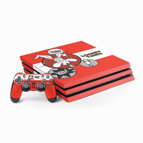 Looney Tunes Wile E Coyote Red Stripes PS4 Pro Bundle Skin