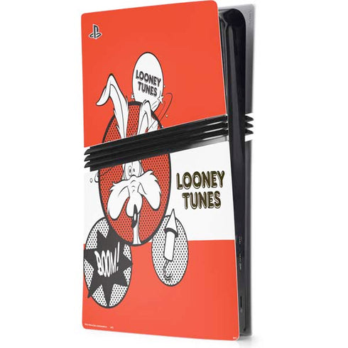 Looney Tunes Wile E Coyote Red Stripes PS5 Pro Console Skin