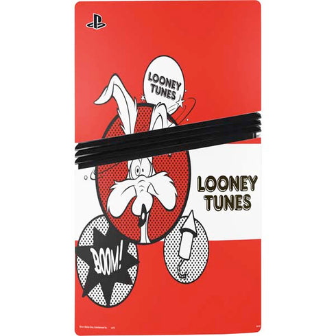 Looney Tunes Wile E Coyote Red Stripes PS5 Pro Console Skin