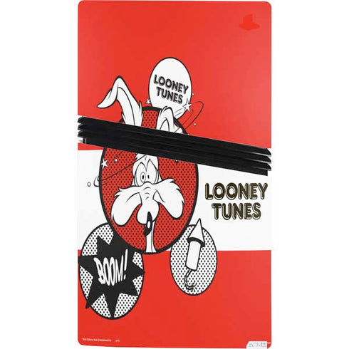 Looney Tunes Wile E Coyote Red Stripes PS5 Pro Console Skin