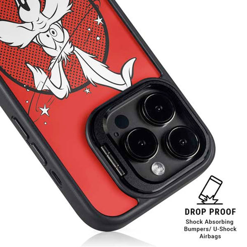 Looney Tunes Wile E Coyote Stars iPhone 14 Pro Max Kickstand Case
