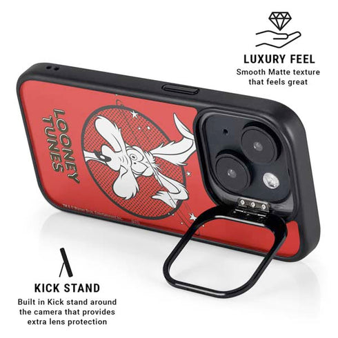 Looney Tunes Wile E Coyote Stars iPhone 15 Plus Kickstand Case