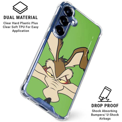 Looney Tunes Wile E Coyote Zoomed In Galaxy S25 Clear Case