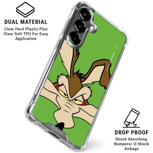 Looney Tunes Wile E Coyote Zoomed In Galaxy S26 Clear Case