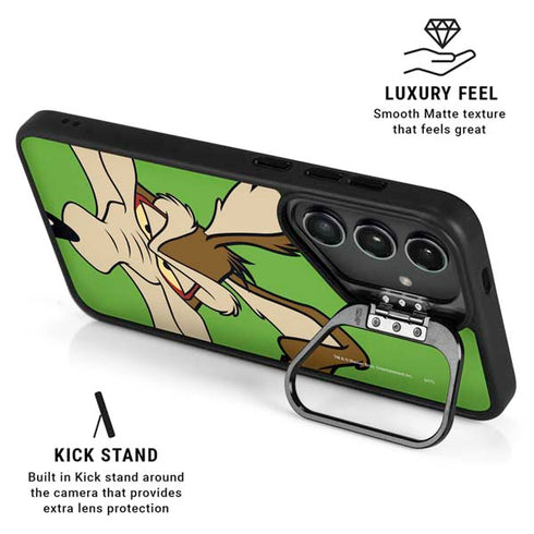 Looney Tunes Wile E Coyote Zoomed In Galaxy S26 Plus Kickstand Case